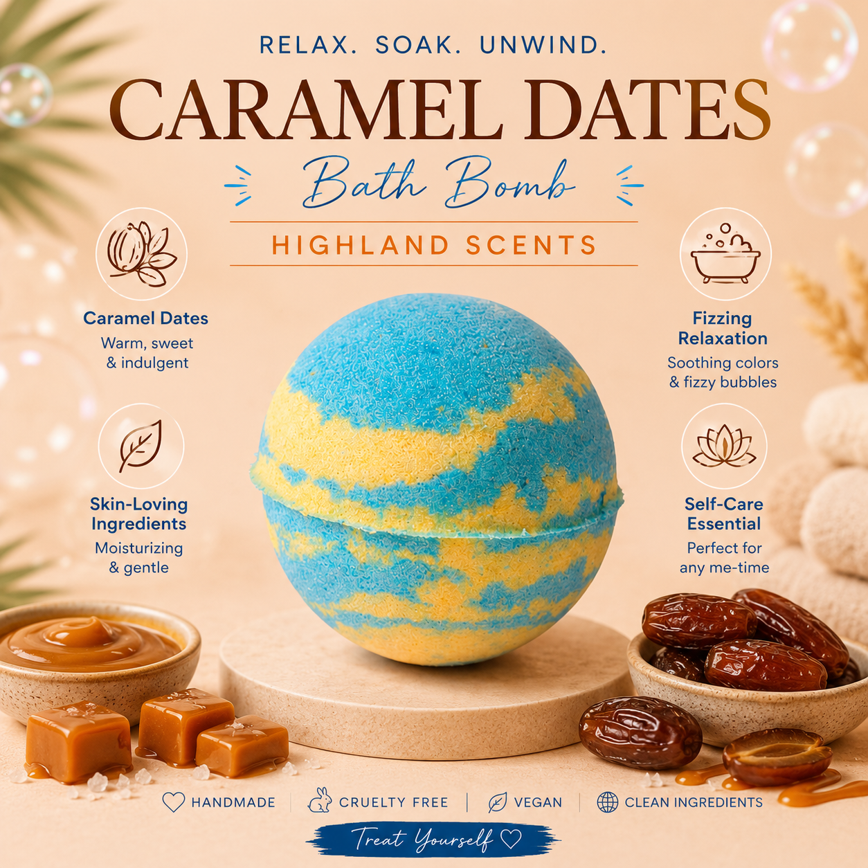Caramel Dates XL Bath Bomb