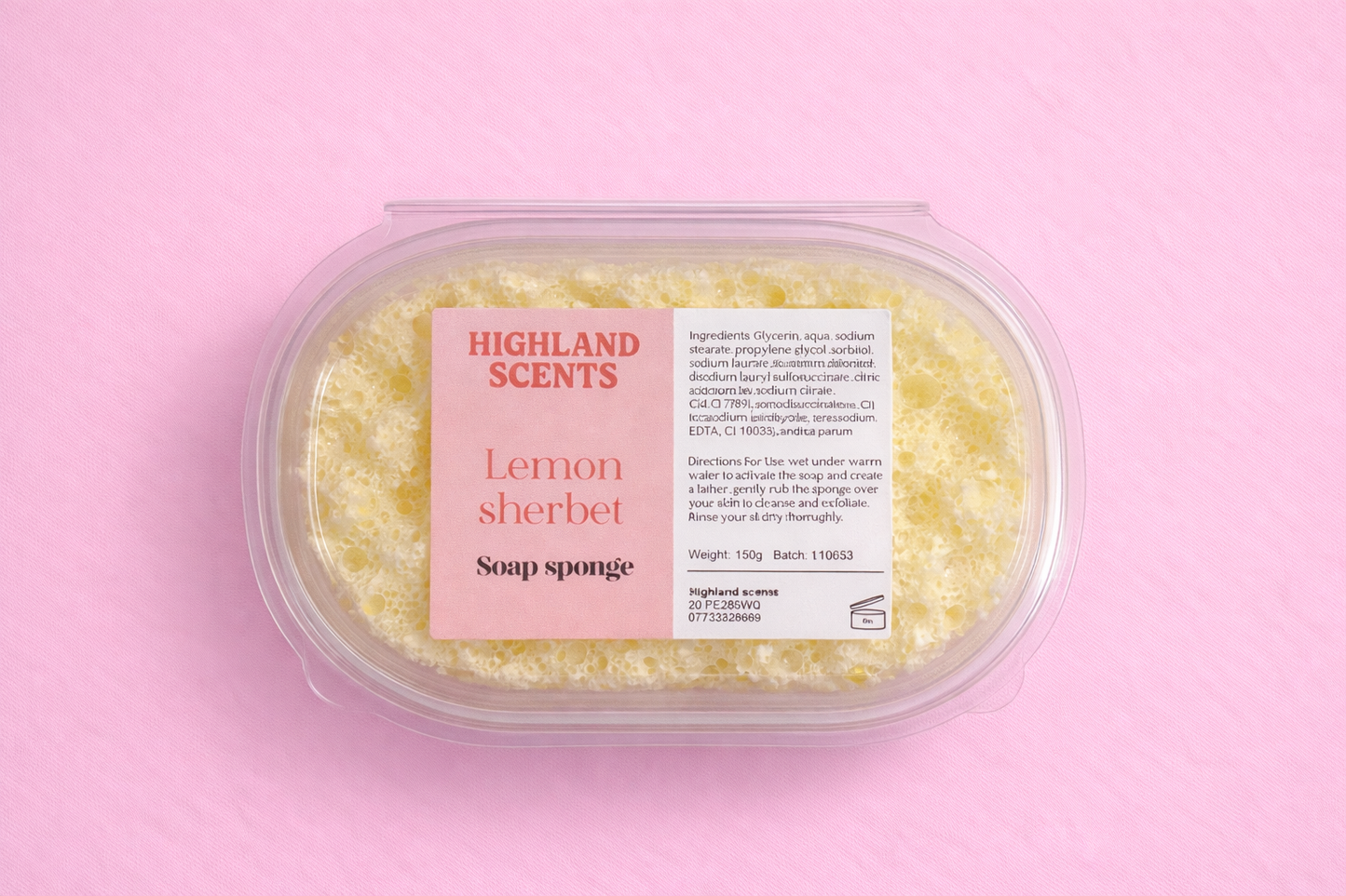 Lemon sherbet soap sponge