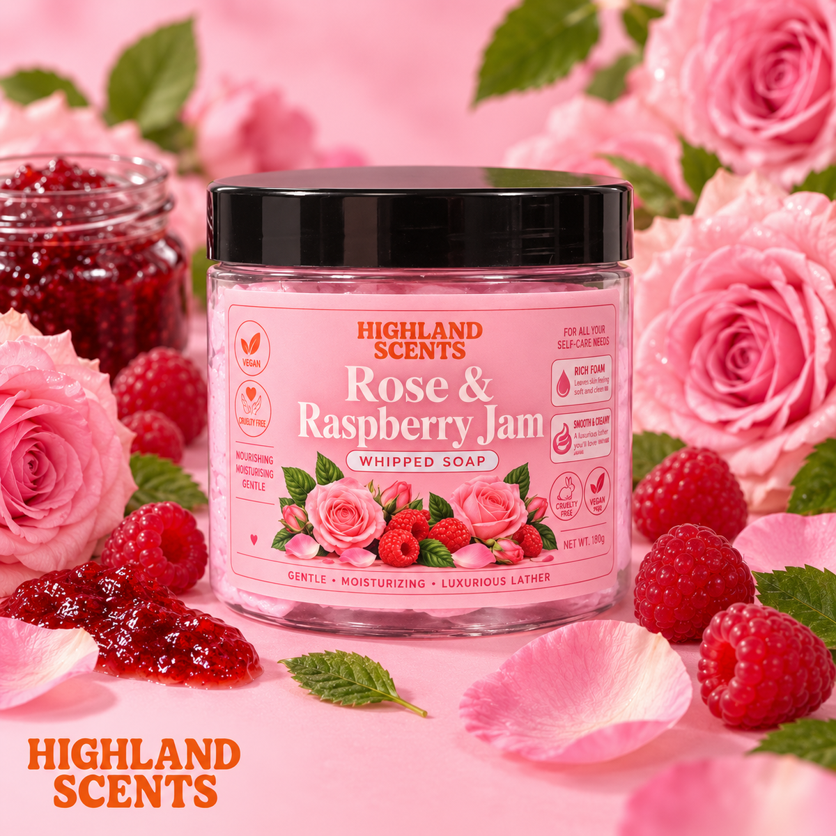 Rose & Raspberry Jam Whipped Soap