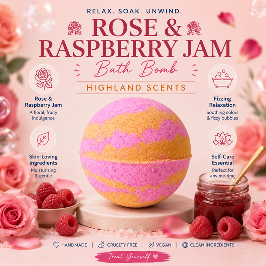 Rose and Raspberry Jam XL Bath Bomb