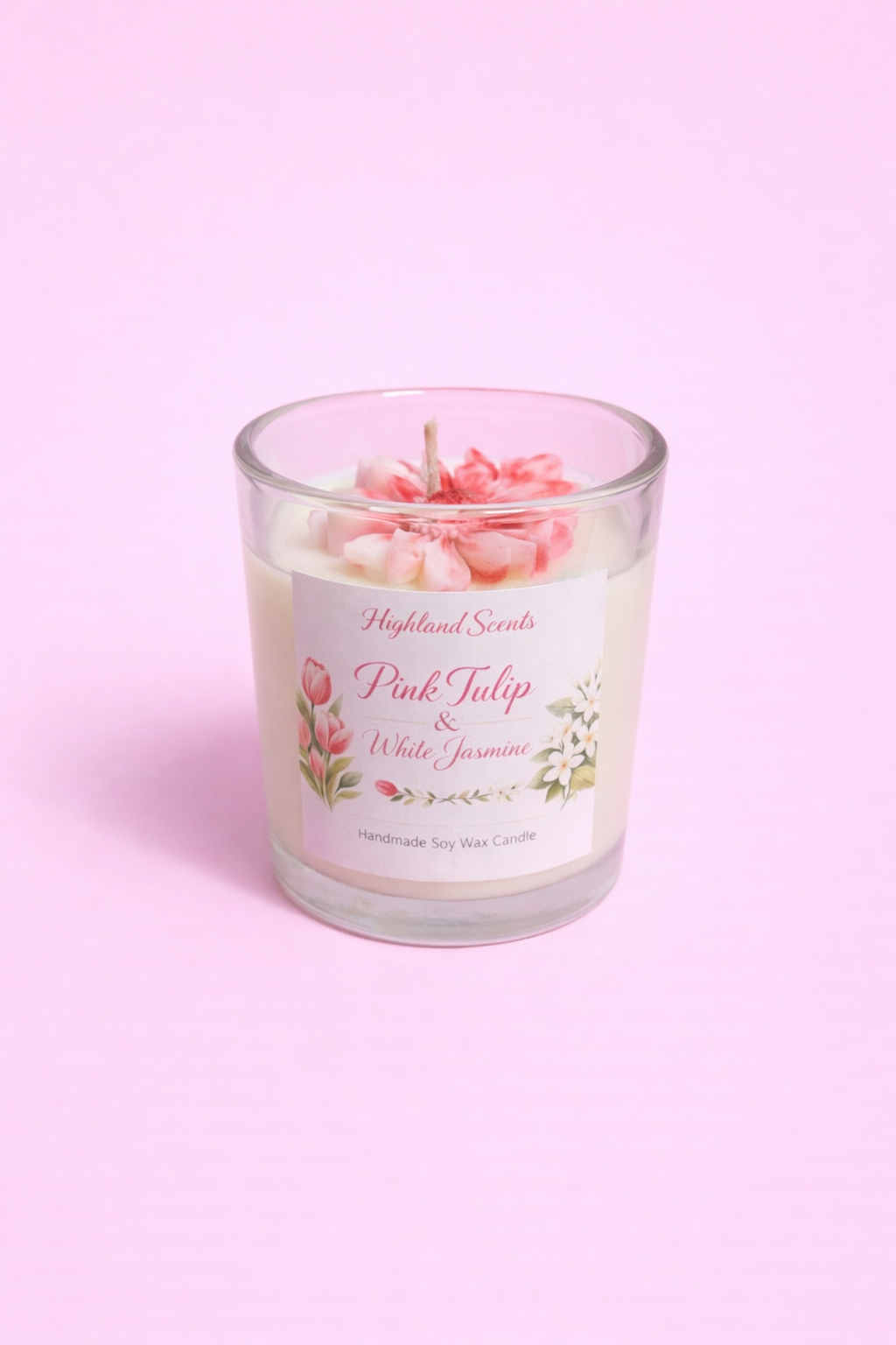 Pink Tulip and White Jasmine candle