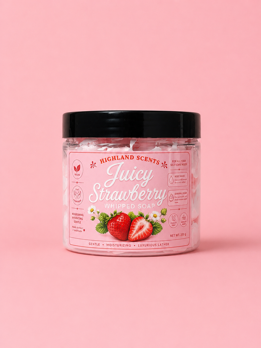 Juicy strawberry whipped soap
