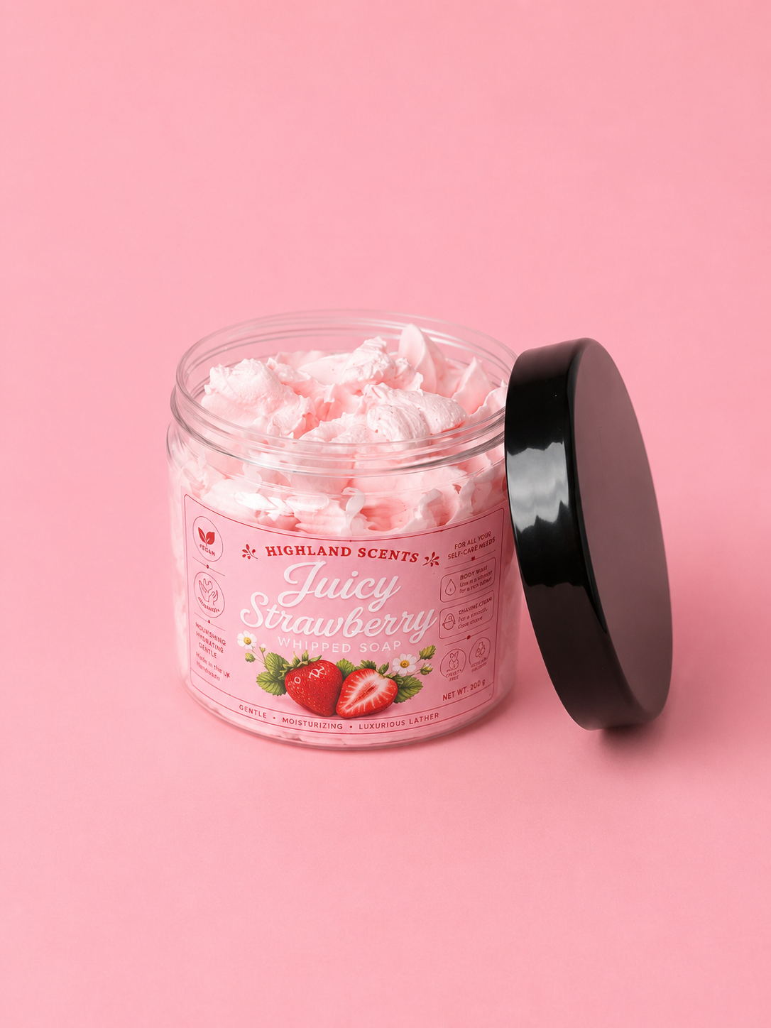 Juicy strawberry whipped soap